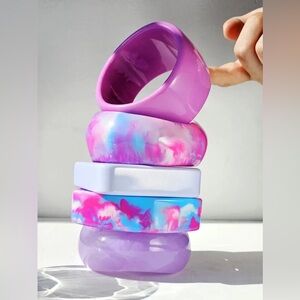 1pcs Avant-garde Resin non turning non metal fashionable Bangle 1pcs Iris APFEL